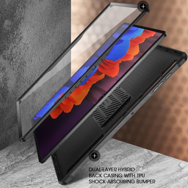 Чохол і захисне скло Supcase Unicorn Beetle Pro для Samsung Galaxy Tab S8 Ultra (X900 | X906) | S9 Ultra (X910 | X916) Black (843439137394)