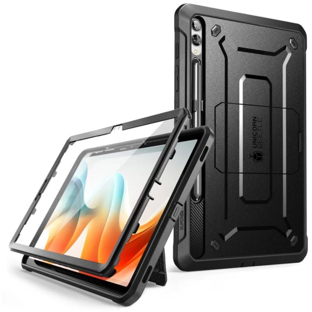 Чехол и защитное стекло Supcase Unicorn Beetle Pro для Samsung Galaxy Tab S9 Plus 12.4 (X810 | X816) Black (843439123243)