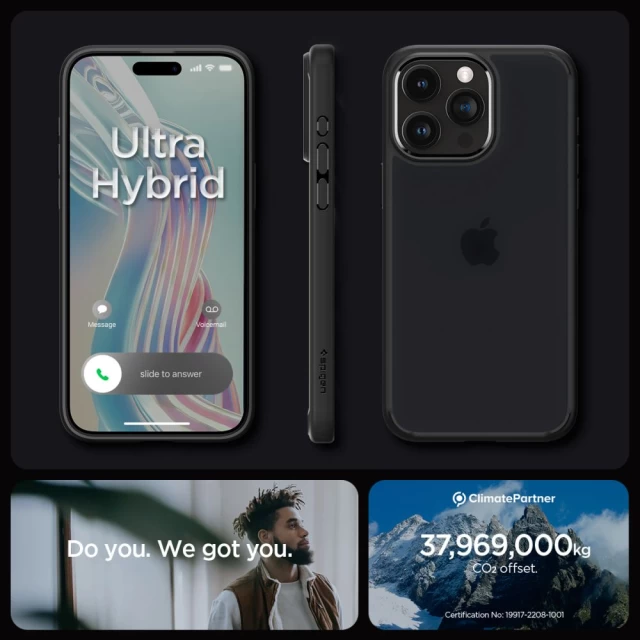 Чехол Spigen Ultra Hybrid для iPhone 15 Pro Max Frost Black (ACS06568)