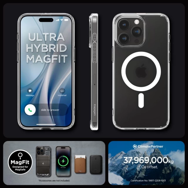 Чехол Spigen Ultra Hybrid для iPhone 15 Pro Max Frost Clear with MagSafe (ACS06580)