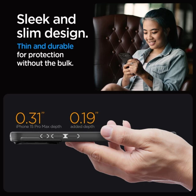 Чехол Spigen Optik Armor для iPhone 15 Pro Max Black with MagSafe (ACS06599)