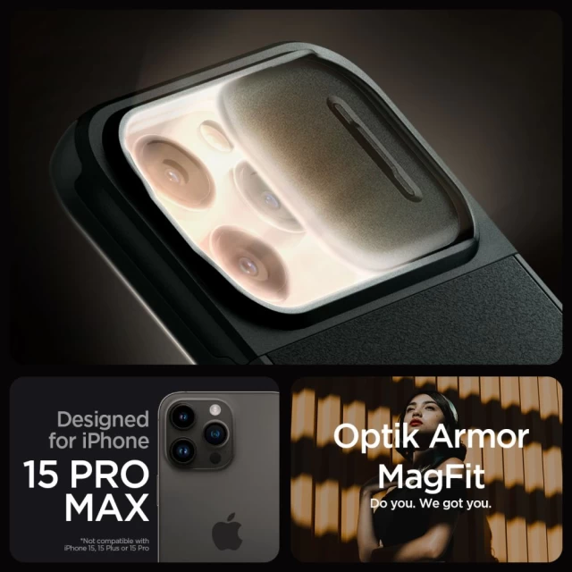 Чохол Spigen Optik Armor для iPhone 15 Pro Max Abyss Green with MagSafe (ACS06600)