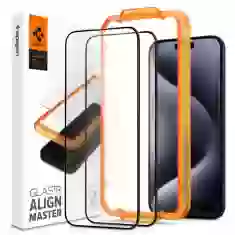 Защитное стекло Spigen ALM Glass FC (2 Pack) для iPhone 15 Pro Black (AGL06895)