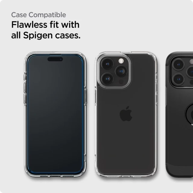 Захисне скло Spigen ALM Glass FC (2 Pack) для iPhone 15 Pro Max Black (AGL06875)