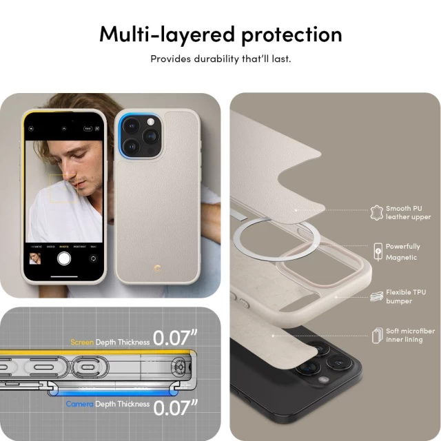 Чохол Spigen Cyrill Kajuk для iPhone 15 Pro Max Cream with MagSafe (ACS06633)