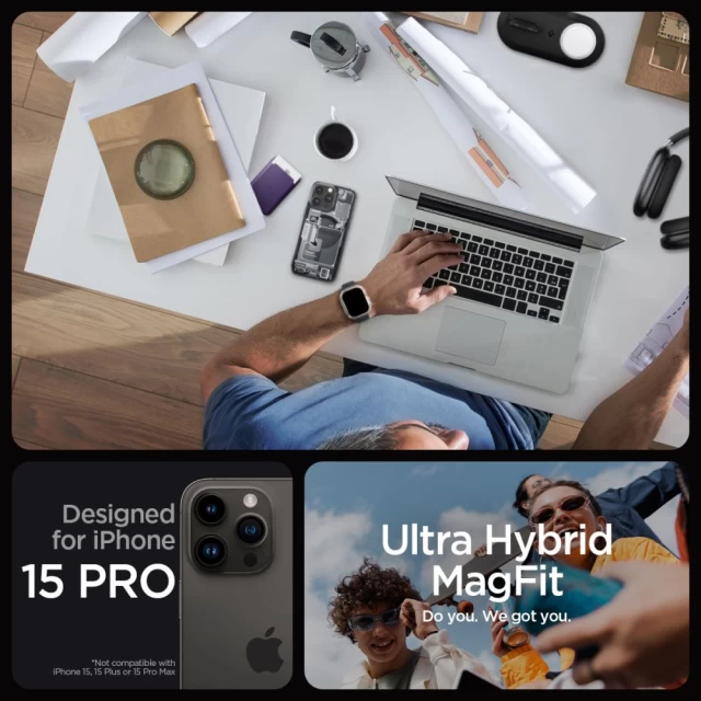 Чехол Spigen Ultra Hybrid для iPhone 15 Pro Zero One with MagSafe (ACS06721)