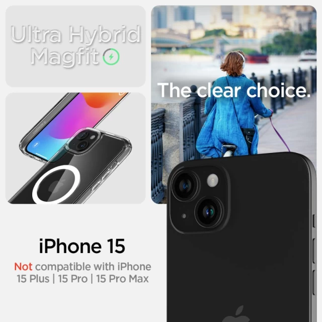Чохол Spigen Ultra Hybrid для iPhone 15 White with MagSafe (ACS06802)