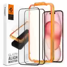 Захисне скло Spigen ALM Glass FC (2 Pack) для iPhone 15 Plus Black (AGL06886)
