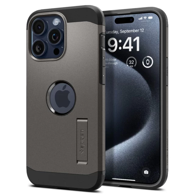 Чохол Spigen Tough Armor для iPhone 15 Pro Max Gunmetal with MagSafe (ACS06593)