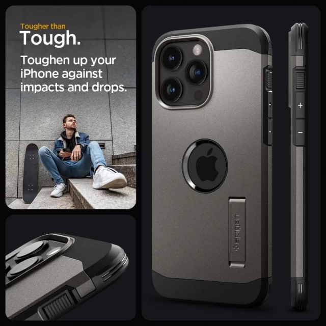 Чехол Spigen Tough Armor для iPhone 15 Pro Max Gunmetal with MagSafe (ACS06593)