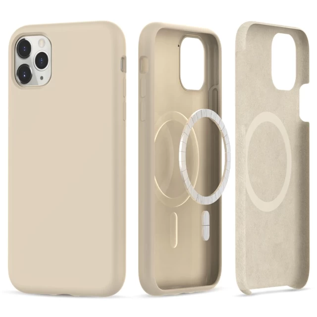 Чехол Tech-Protect Silicone для iPhone 11 Pro Beige with MagSafe (9319456605839)