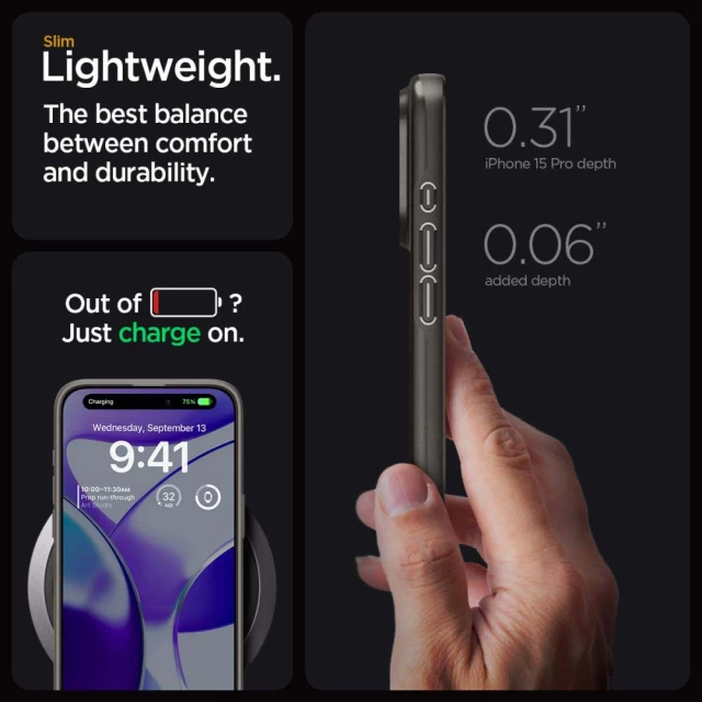 Чехол Spigen Thin Fit для iPhone 15 Pro Gunmetal (ACS06687)