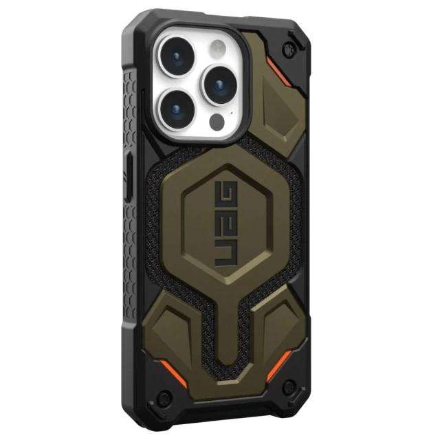 Чехол UAG Monarch Pro для iPhone 15 Pro Kevlar Elemental Green with MagSafe (11422111397B)