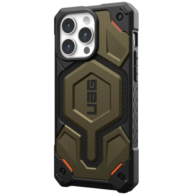 Чехол UAG Monarch Pro для iPhone 15 Pro Max Kevlar Elemental Green with MagSafe (11422211397B)