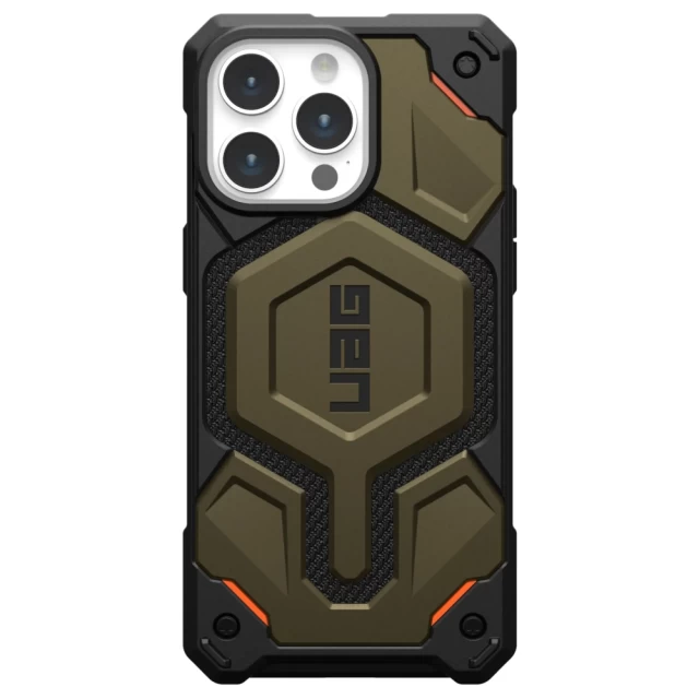 Чехол UAG Monarch Pro для iPhone 15 Pro Max Kevlar Elemental Green with MagSafe (11422211397B)