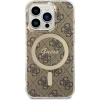 Чехол Guess IML 4G для iPhone 15 Pro Brown with MagSafe (GUHMP15LH4STW)