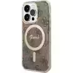 Чехол Guess IML 4G для iPhone 15 Pro Brown with MagSafe (GUHMP15LH4STW)