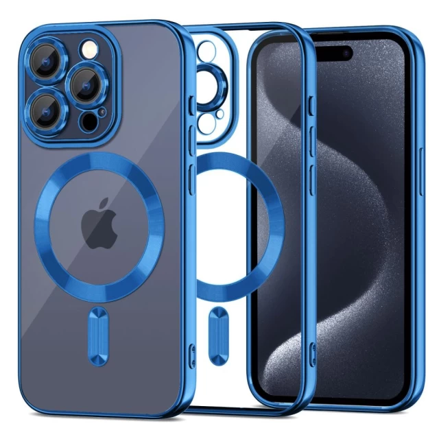 Чохол Tech-Protect MagShine для iPhone 15 Pro Navy with MagSafe (9319456606638)