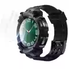 Чехол-ремешок с защитным стеклом Supcase Unicorn Beetle Pro & Tempered Glass (2 PCS) для Samsung Galaxy Watch 6 Classic 47 mm Black (843439138346)