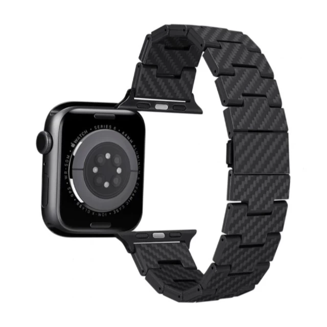 Ремешок Pitaka Retro Carbon Fiber Band для Apple Watch 49 | 45 | 44 | 42 mm Black/Grey (AWB1004)