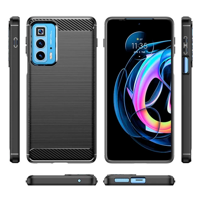 Чохол HRT Carbon Case для Motorola Moto Edge 20 Pro Black (9145576231982)