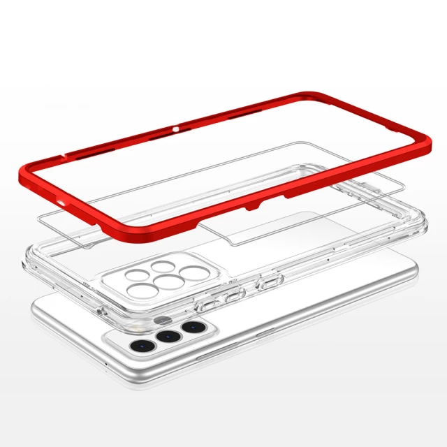 Чохол HRT Clear 3in1 Case для Samsung Galaxy A52s 5G | A52 5G/4G Transparent Red (9145576242773)