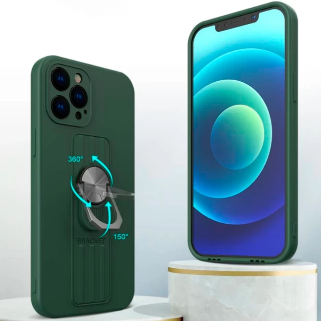 Чохол HRT Ring Case для Samsung Galaxy A12 Dark Green (9145576216675)