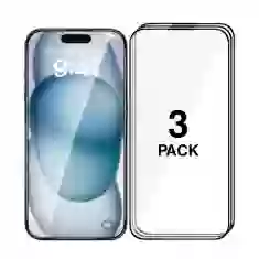 Комплект захисного скла Upex 6D для iPhone 16 Plus Black (3 pack)