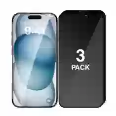 Комплект захисного скла PRIVACY Upex Anti-Peeping Full-Screen для iPhone 16 Black (3 pack)