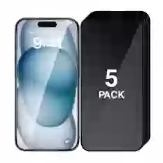 Комплект захисного скла PRIVACY Upex Anti-Peeping Full-Screen для iPhone 16 Black (5 pack)