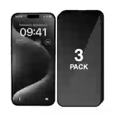 Комплект захисного скла PRIVACY Upex Anti-Peeping Full-Screen для iPhone 16 Pro Black (3 pack)