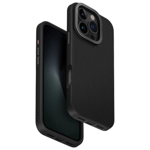 Чохол UNIQ Keva Max для iPhone 16 Pro Carbon Black with MagSafe (UNIQ-IP6.3P(2024)-KEVMMBLK)