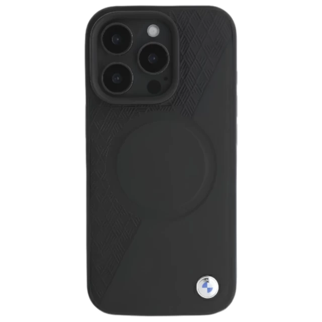 Чехол BMW Signature Leather Half Textured & Circle для iPhone 16 Pro Black with MagSafe (BMHMP16L23RTPK)