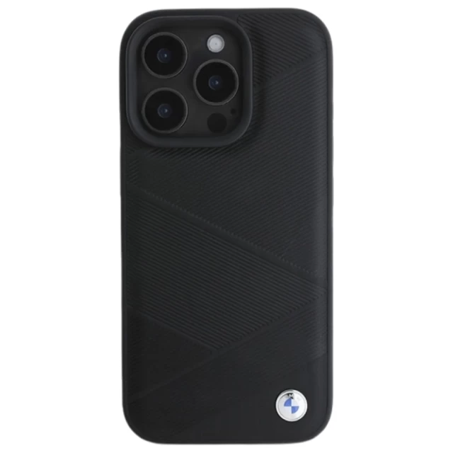 Чехол BMW Signature Leather Crossing Lines Pattern для iPhone 16 Pro Black (BMHCP16L23RCGPK)