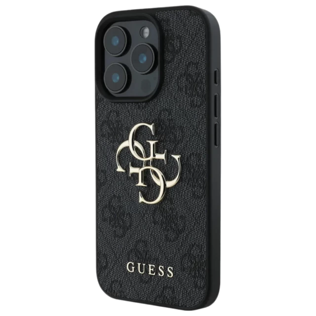 Чехол Guess 4G Big Metal Logo для iPhone 16 Pro Max Black (GUHCP16X4GMGGR)