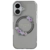 Чехол Guess IML Flowers Wreath для iPhone 16 Black with MagSafe (GUHMP16SHFWFCK)