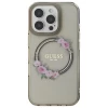 Чехол Guess IML Flowers Wreath для iPhone 16 Pro Black with MagSafe (GUHMP16LHFWFCK)