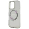 Чехол Guess IML Flowers Wreath для iPhone 16 Pro Black with MagSafe (GUHMP16LHFWFCK)