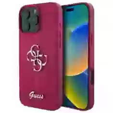 Чохол Guess Glitter Script Big 4G для iPhone 16 Pro Max Purple (GUHCP16XHG4SGU)