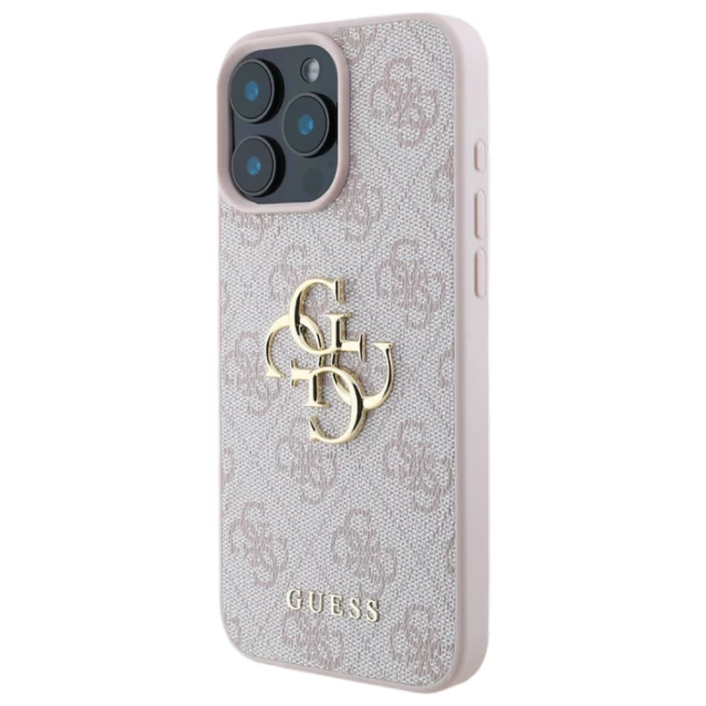 Чехол Guess 4G Big Metal Logo для iPhone 16 Pro Pink (GUHCP16L4GMGPI)