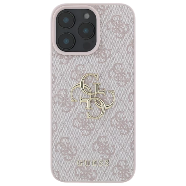 Чехол Guess 4G Big Metal Logo для iPhone 16 Pro Pink (GUHCP16L4GMGPI)