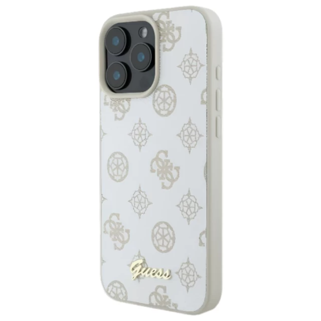 Чехол Guess Peony Script для iPhone 16 Pro Max White with MagSafe (GUHMP16XPGPYSH)