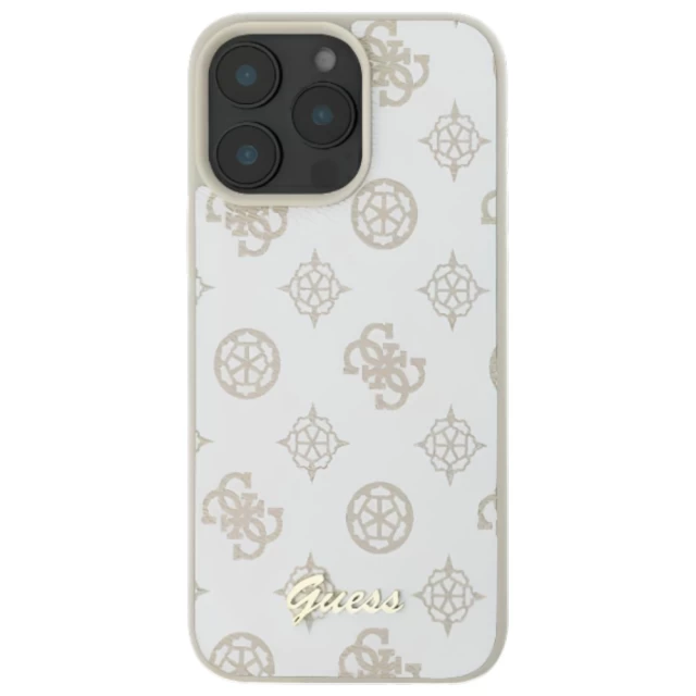 Чехол Guess Peony Script для iPhone 16 Pro Max White with MagSafe (GUHMP16XPGPYSH)