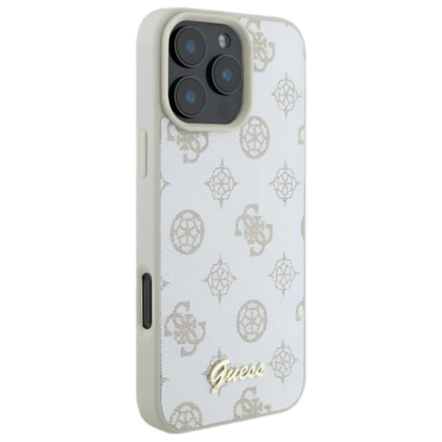 Чехол Guess Peony Script для iPhone 16 Pro Max White with MagSafe (GUHMP16XPGPYSH)