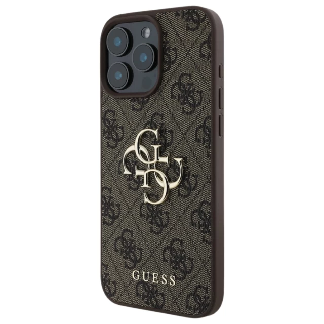 Чехол Guess 4G Big Metal Logo для iPhone 16 Pro Brown (GUHCP16L4GMGBR)