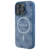 Чехол Guess 4G Collection Leather Metal Logo для iPhone 16 Pro Max Blue with MagSafe (GUHMP16XG4GFRB)