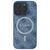 Чехол Guess 4G Collection Leather Metal Logo для iPhone 16 Pro Max Blue with MagSafe (GUHMP16XG4GFRB)