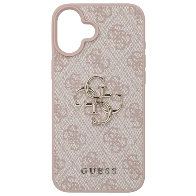 Чехол Guess 4G Big Metal Logo для iPhone 16 Plus Pink (GUHCP16M4GMGPI)