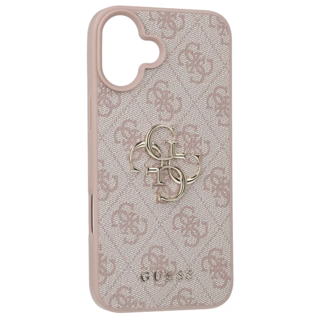 Чехол Guess 4G Big Metal Logo для iPhone 16 Plus Pink (GUHCP16M4GMGPI)