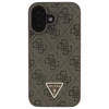 Чехол Guess Leather 4G Triangle Strass для iPhone 16 Brown (GUHCP16SP4TDPW)